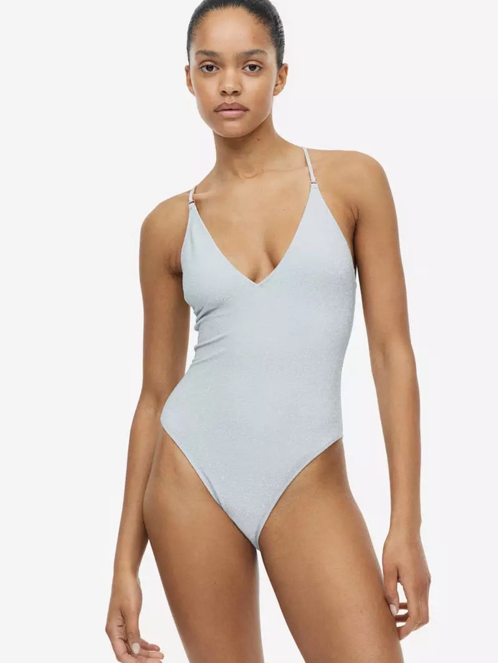NWT Silver Shimmer One Piece Swimsuit Size Small
